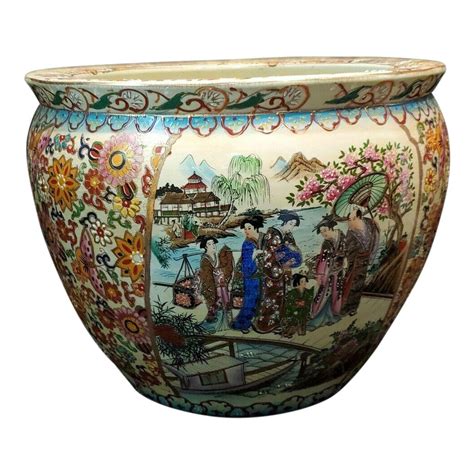 chinese porcelain planter pots|15 inch chinese fish bowls.